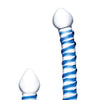 Glas 2 pc Double Penetration Glass Swirly Dildo & Buttplug Set - Clear