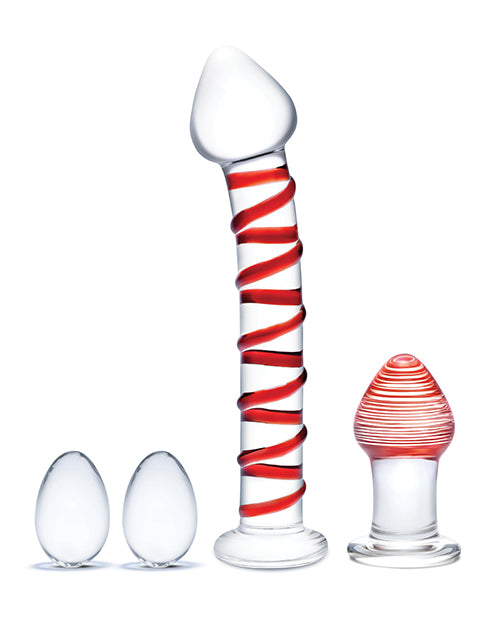 Glas 4 pc Mr. Swirly Set w/Glass Kegal Balls & 3.25
