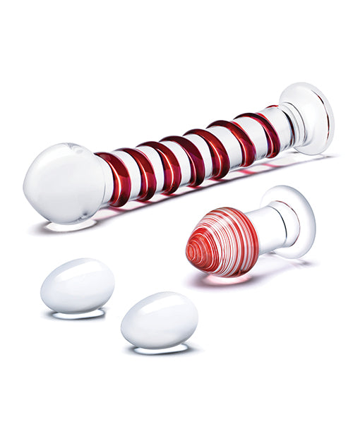 Glas 4 pc Mr. Swirly Set w/Glass Kegal Balls & 3.25