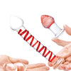 Glas 4 pc Mr. Swirly Set w/Glass Kegal Balls & 3.25" Butt Plug - Red
