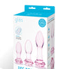 Glas 3 pc Rosebud Butt Plug Set - Pink