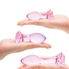 Glas 3 pc Rosebud Butt Plug Set - Pink