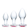 Glas 3 pc Heart Jewel Glass Anal Training Kit