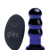 Glas 3.5" Rechargeable Vibrating Beaded Butt Plug - Blue