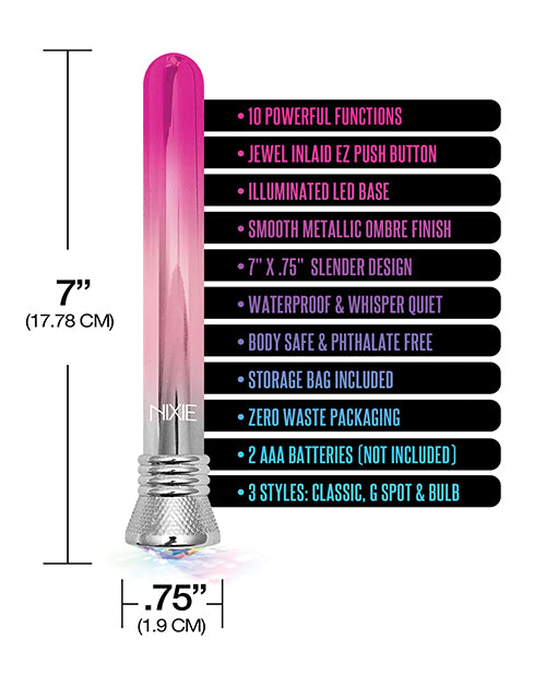 Nixie Waterproof Classic Vibe  - 10 Function Pink Ombre Glow