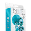 Nixie Metal Butt Plug Set w/Jewel Inlaid & Pom Pom - Blue Metallic