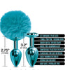 Nixie Metal Butt Plug Set w/Jewel Inlaid & Pom Pom - Blue Metallic