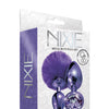 Nixie Metal Butt Plug Set w/Jewel Inlaid & Pom Pom - Purple Metallic