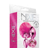 Nixie Metal Butt Plug Set w/Jewel Inlaid & Pom Pom - Pink Metallic