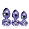 Nixie Metal Butt Plug Trainer Set w/Inlaid Jewel - Purple Metallic