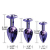 Nixie Metal Butt Plug Trainer Set w/Inlaid Jewel - Purple Metallic