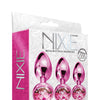 Nixie Metal Butt Plug Trainer Set w/Inlaid Jewel - Pink Metallic