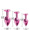 Nixie Metal Butt Plug Trainer Set w/Inlaid Jewel - Pink Metallic