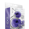 Nixie Metal Butt Plug w/Inlaid Jewel & Fur Cuff Set - Purple Metallic
