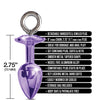 Nixie Metal Butt Plug w/Inlaid Jewel & Fur Cuff Set - Purple Metallic