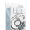Nixie Metal Butt Plug w/Inlaid Jewel & Cuff Set - Silver Metallic