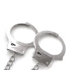 Nixie Metal Butt Plug w/Inlaid Jewel & Cuff Set - Silver Metallic