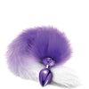 Nixie Metal Butt Plug w/Faux Fur Tail - Purple Metallic