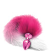 Nixie Metal Butt Plug w/Faux Fur Tail - Pink Metallic