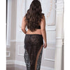 Shoulder Baring Laced Night Dress Black QN