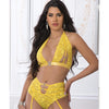 High Waist Lace Garter Panty, Halter Top w/Stockings Illuminating O/S