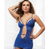Open Front Cutout Dress w/Lace Up Sides & Stockings Blue Ecstasy O/S