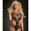 Caged Teddy & Lace Garters Black O/S