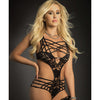 Caged Teddy & Lace Garters Black O/S