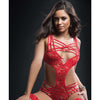 Caged Teddy & Lace Garters Black O/S