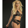 O Ring Halter Top & Boyshort Black O/S