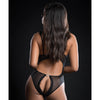 Open Cups Laced Teddy w/Open Rear View Black O/S