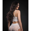 Lacey Bustier Top, Garter Boyshort w/Stockings White O/S