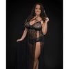 Lace Night Gown w/Lace Panty Black QN