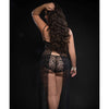Lace Night Gown w/Lace Panty Black QN