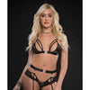 Lace Bra, Cheeky Panty Garter & Stockings Blackout O/S