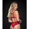 Sexy & Sultry High Waist Panty & Bra Red O/S