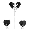 Nipplicious Dominatrix Leather Collar & Pasties w/Chain - Black