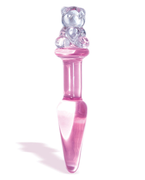 The 9's First Glass Teddy Love Glass Butt Plug - Pink