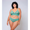 Geometric Lace Bralette & Hipster Teal 3X