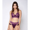 Cross Dye Lace & Microfiber Bra Set & Panty Purple SM