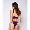 Cross Dye Lace & Microfiber Bra Set & Panty Purple XL