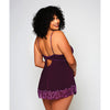 Cross Dye Lace & Microfiber Babydoll & G-String Purple 1X