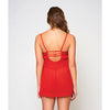 Galloon Lace & Fine Mesh Babydoll & G-String Red LG