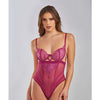 Quinn Cross Dyed Galloon Lace & Mesh Teddy Wine XL