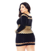 Nothing to Hide Nylon & Diamond Net Chemise Black QN