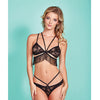 Risky Business All Over Lace Fringe Bra & Panty Black O/S