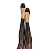 Kix'ies Lindsay Footless Fishnet Stripe Thigh Highs Black