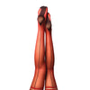 Kix'ies Monica Sheer Cuban Heel w/Back Seam Thigh Highs Red B
