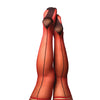Kix'ies Monica Sheer Cuban Heel w/Back Seam Thigh Highs Red C