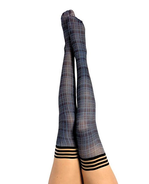 Kix'ies Debbie Plaid Thigh Highs Blue A
